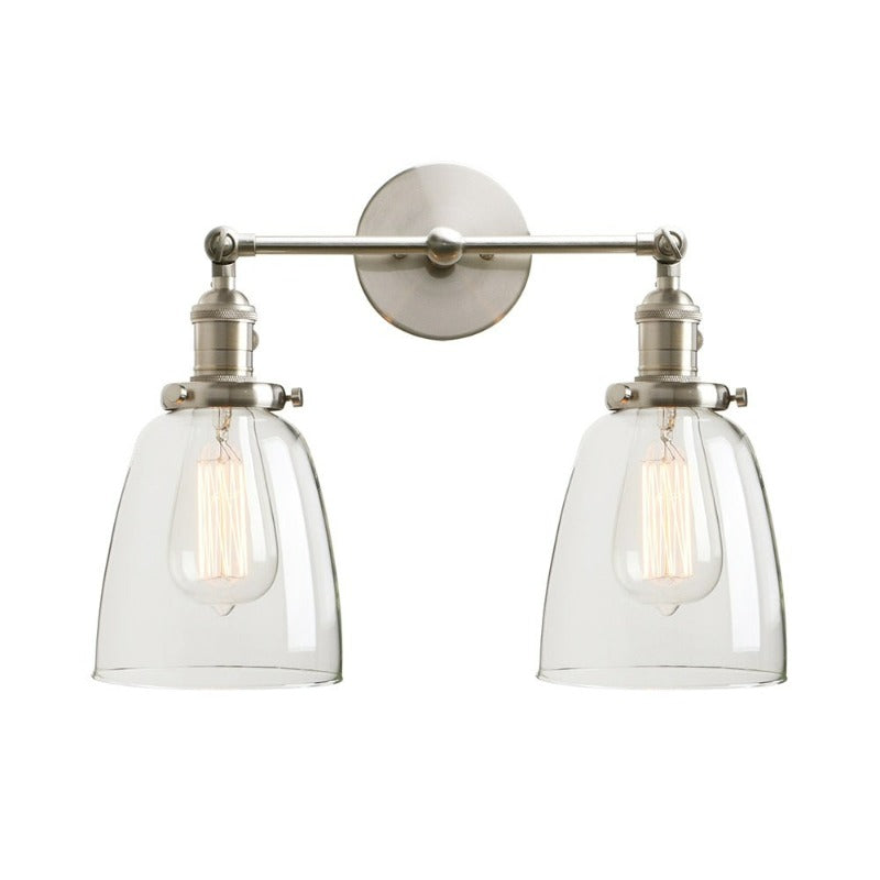 Brushed Nickel Vintage Two-Bulb Wall Sconce