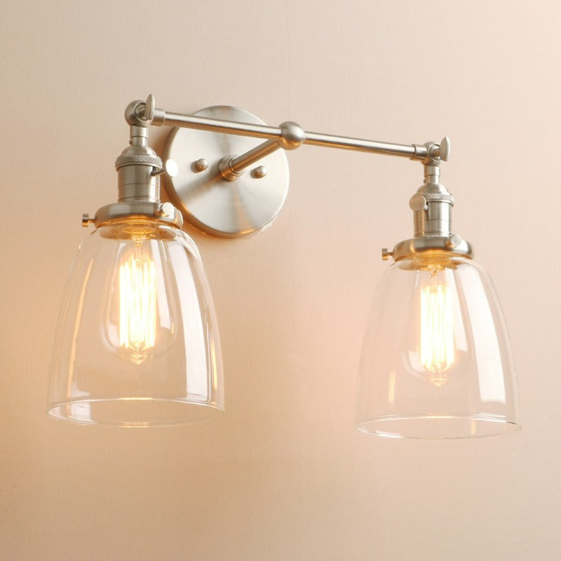 Aplique de pared vintage Wilson de dos focos