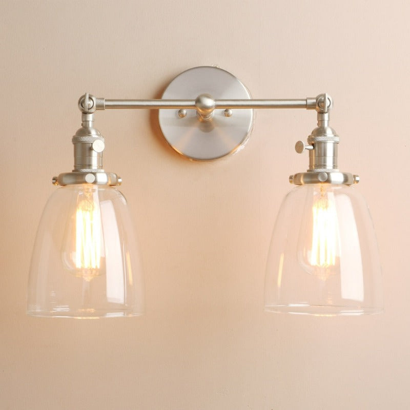 Vintage Farmhouse Brushed Nickel Wall Light