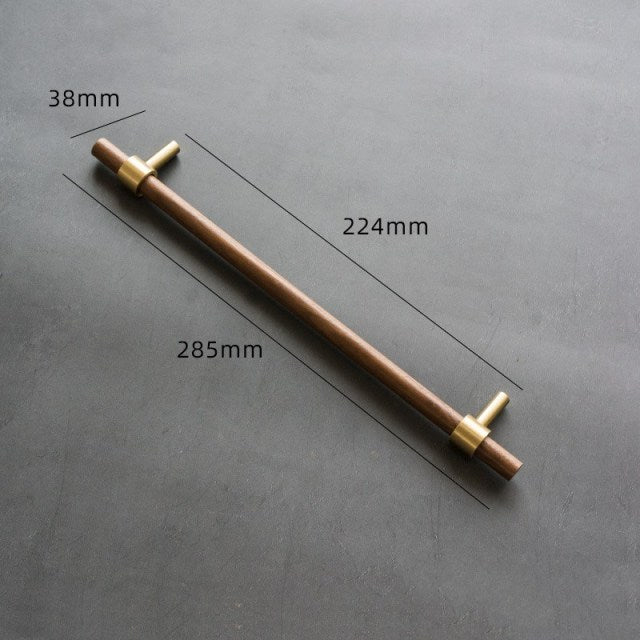 224mm walnut wood cabinet handle