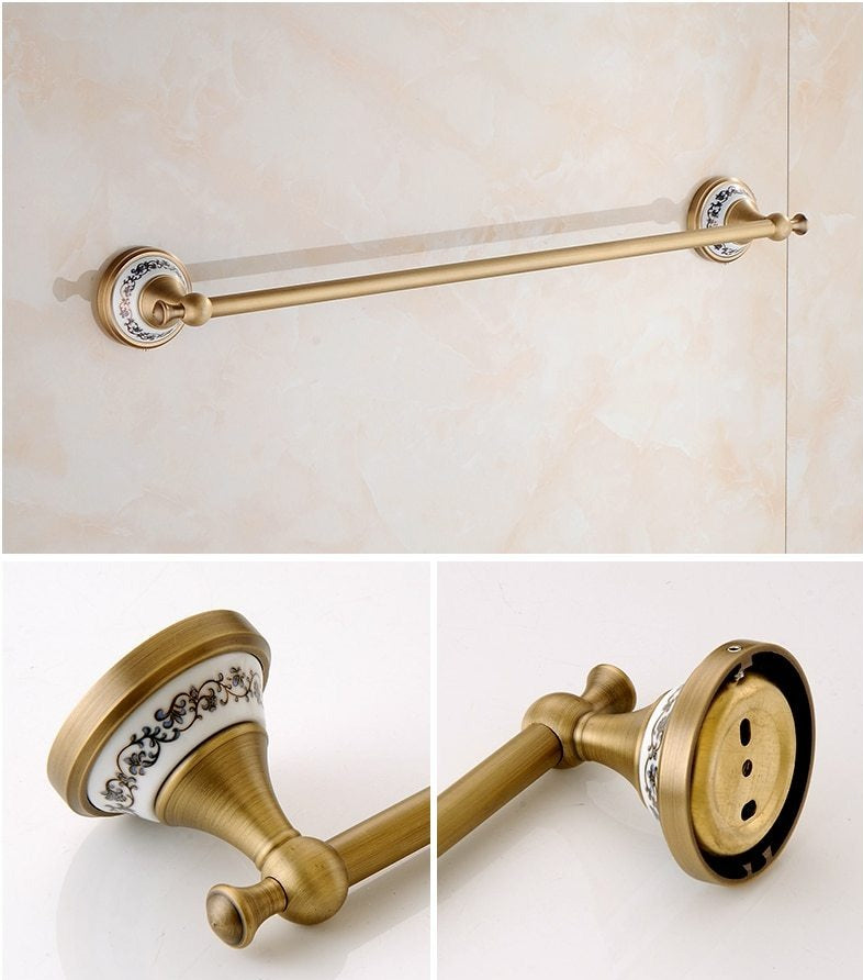 Juego de herrajes para baño de latón antiguo