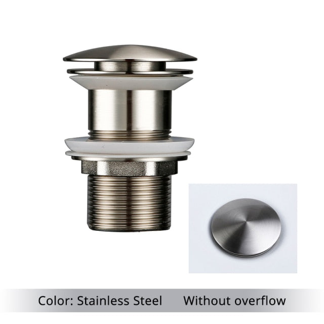 Stainless Steel Polished Brass Bathroom Sink Drains without overflow