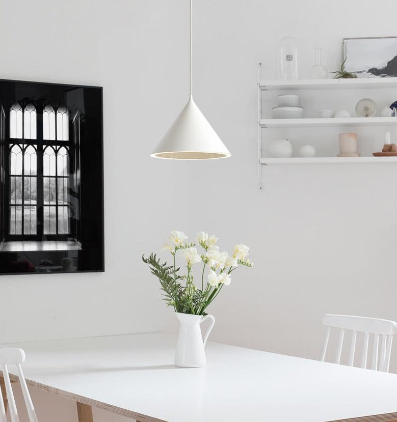 matte white led circular modern pendant light
