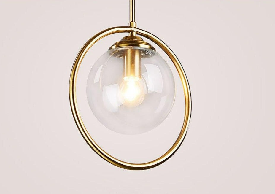 Lámparas colgantes vintage con forma de globo de cristal