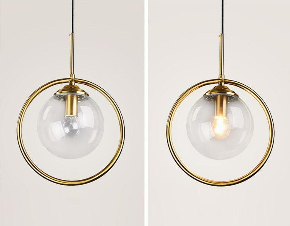 Lámparas colgantes vintage con forma de globo de cristal