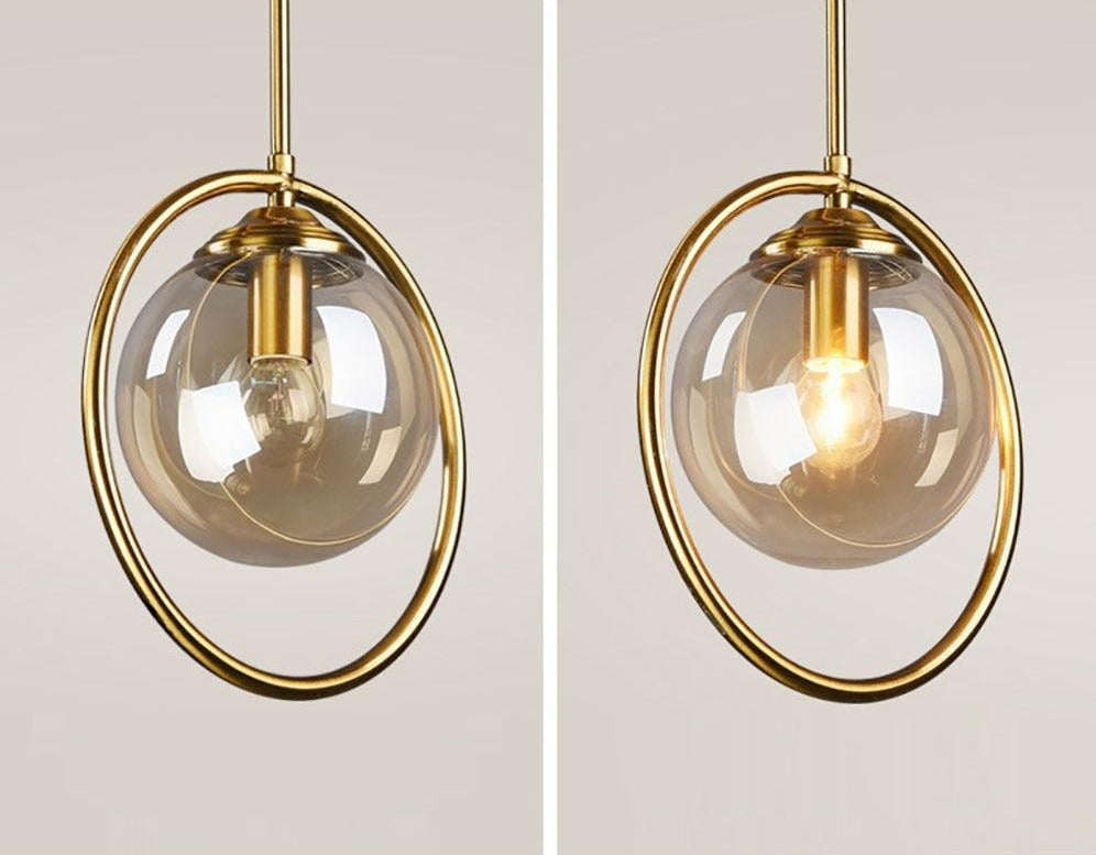Lámparas colgantes vintage con forma de globo de cristal