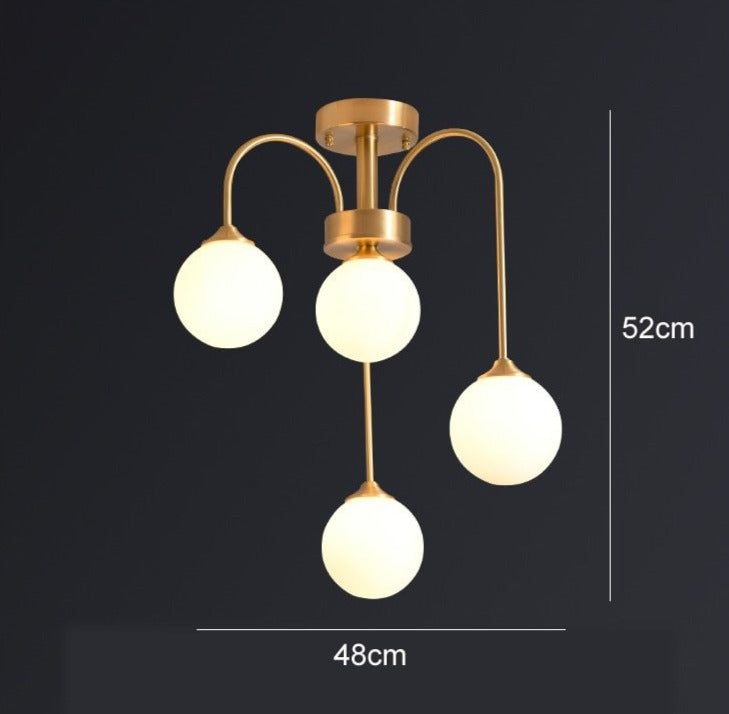 Terez - Lámpara de araña moderna con forma de globo de cristal