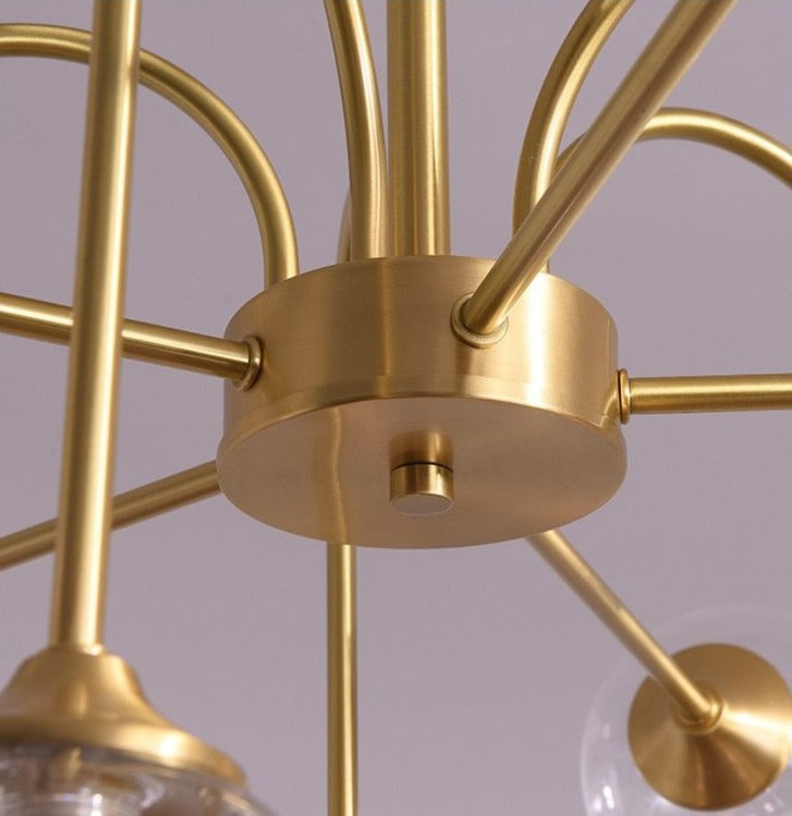 Terez - Lámpara de araña moderna con forma de globo de cristal