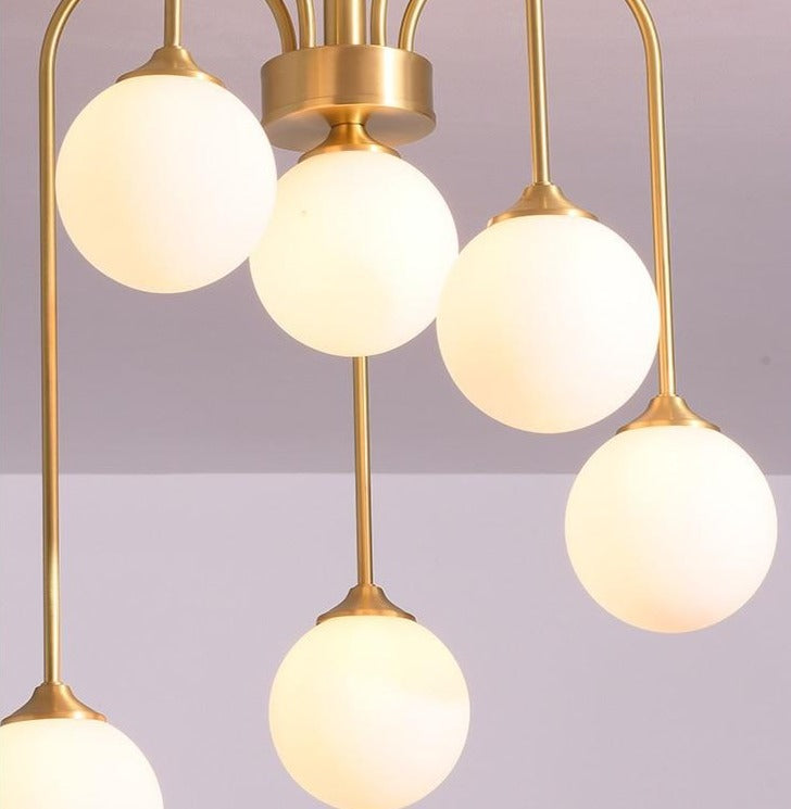 Terez - Lámpara de araña moderna con forma de globo de cristal
