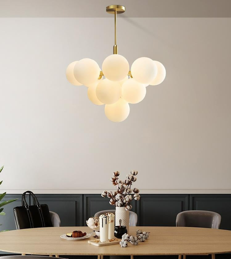 Juno - Lustre globe en verre dépoli