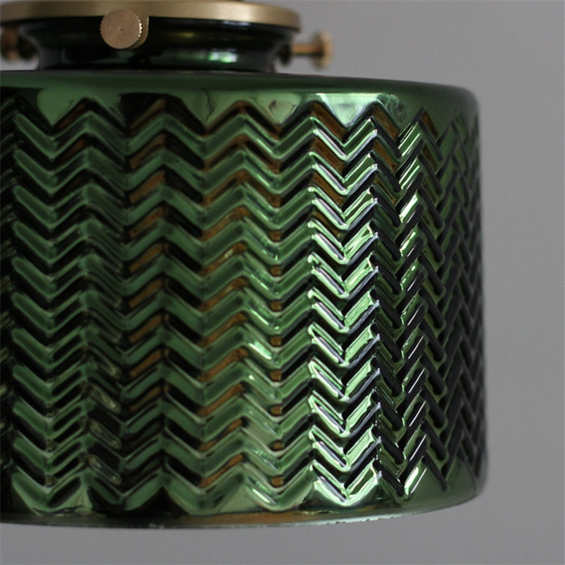 Detailed green glass vintage nordic wall sconce