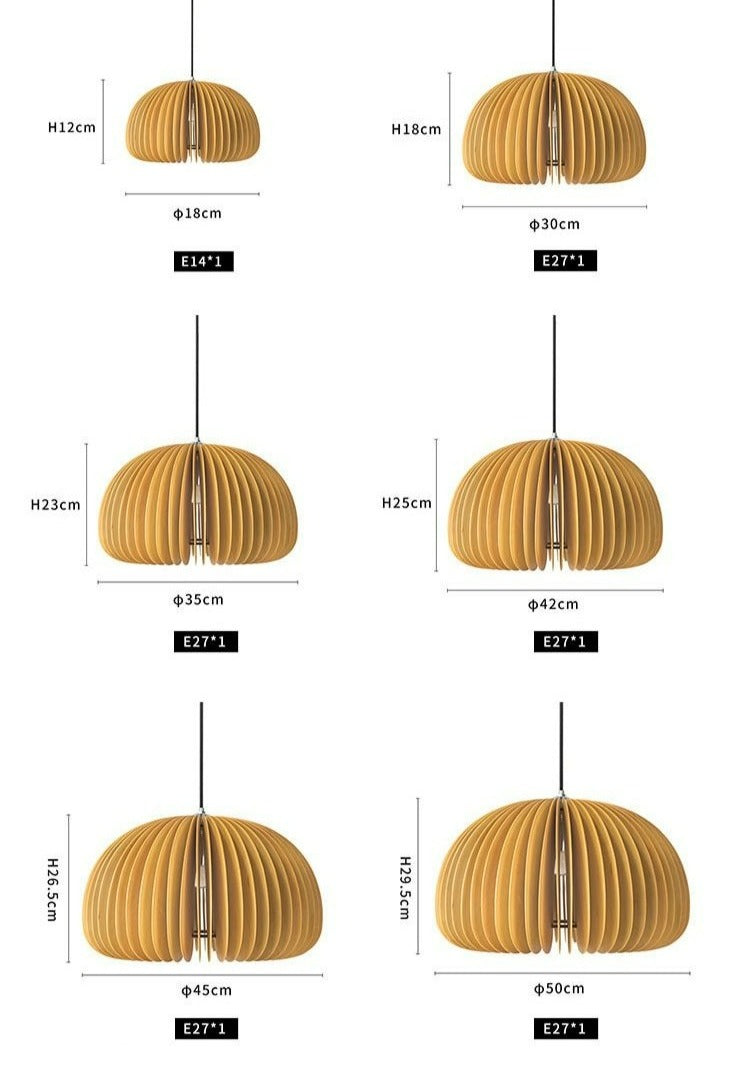 Lámpara colgante de madera japonesa hecha a mano