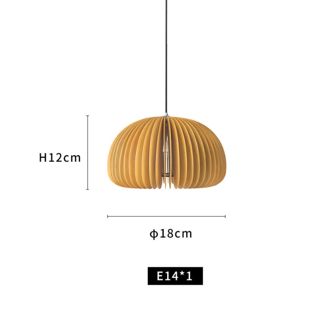 Lámpara colgante de madera japonesa hecha a mano