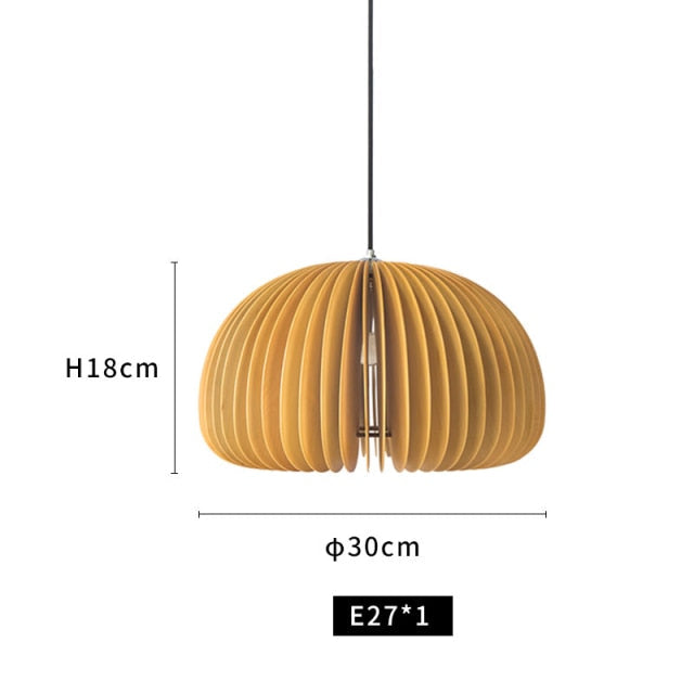 Lámpara colgante de madera japonesa hecha a mano