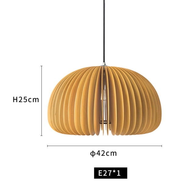 Lámpara colgante de madera japonesa hecha a mano
