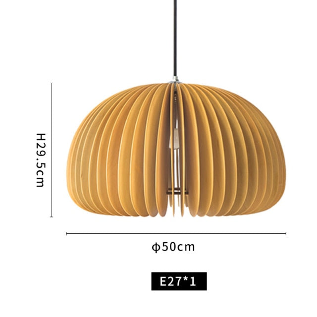 Lámpara colgante de madera japonesa hecha a mano