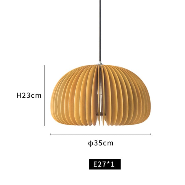 Lámpara colgante de madera japonesa hecha a mano