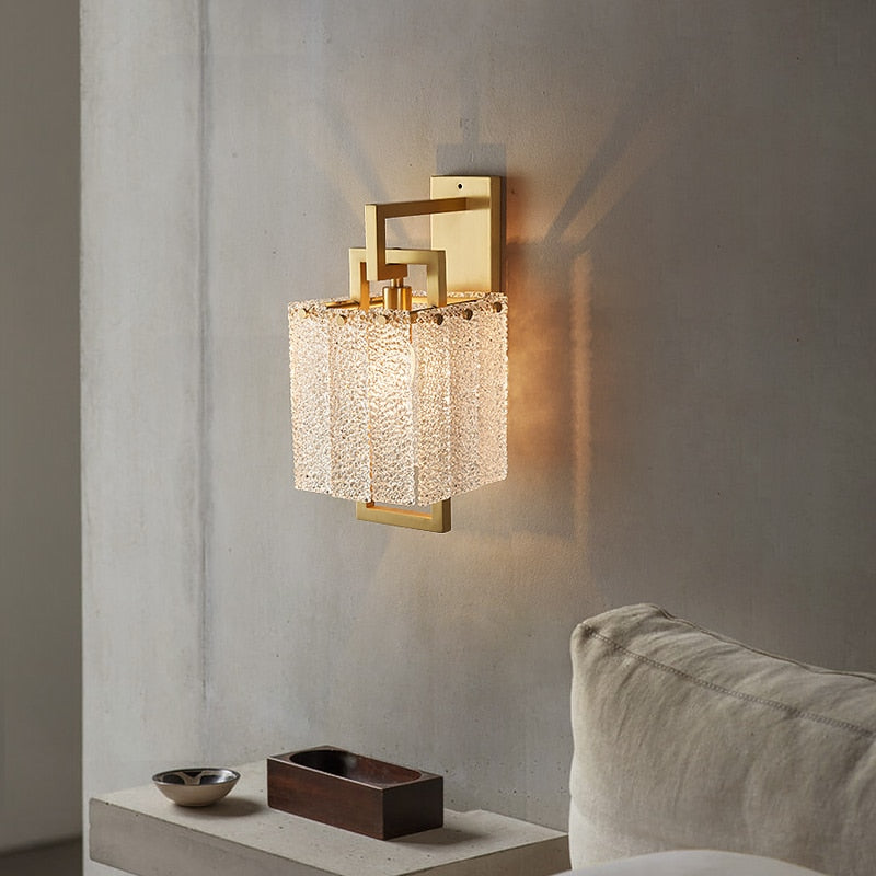 Lámpara de pared moderna de vidrio texturizado