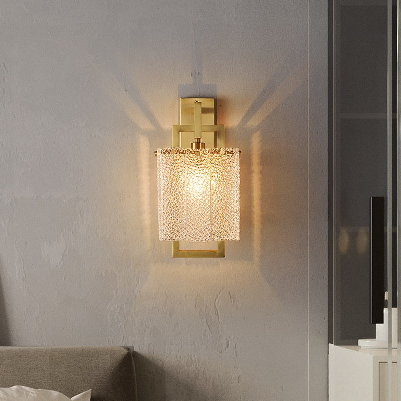 Lámpara de pared moderna de vidrio texturizado