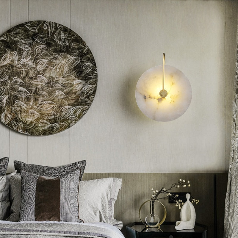 Modern White Marble Wall Sconce for entryways