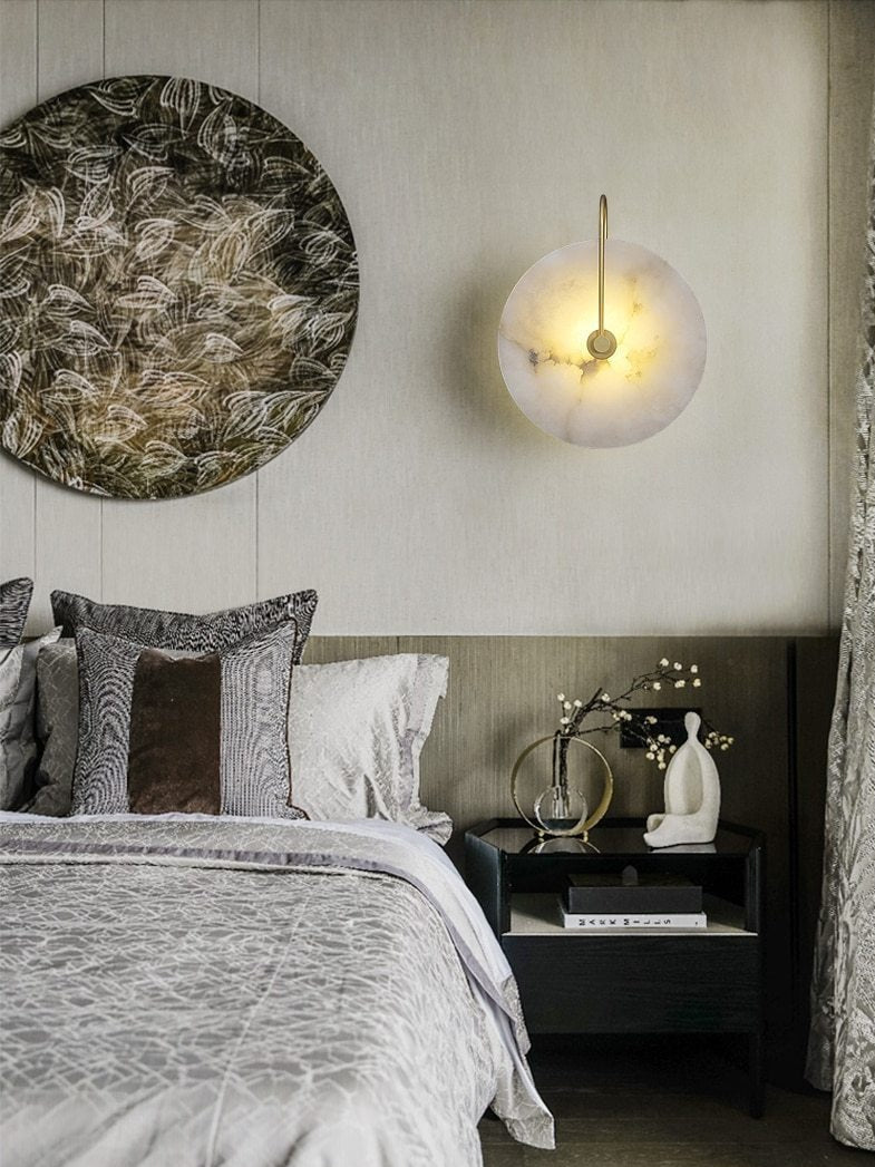 Modern White Marble Wall Sconce for master bedroom
