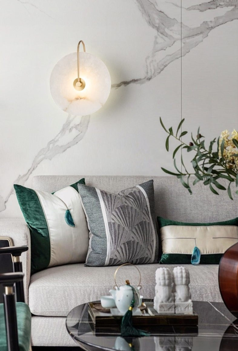 Modern White Marble Wall Sconce for living room