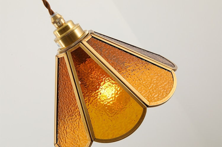 Suspensions vintage en vitrail