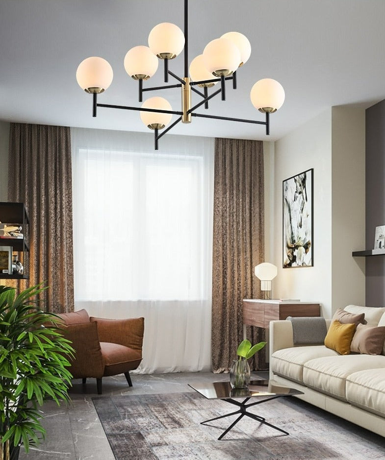 Frosted Glass Globe Chandelier