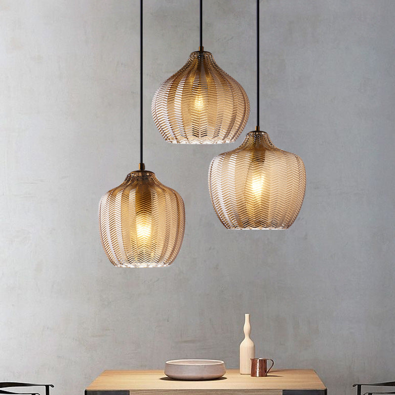 Amber Glass Modern Pendant Lights