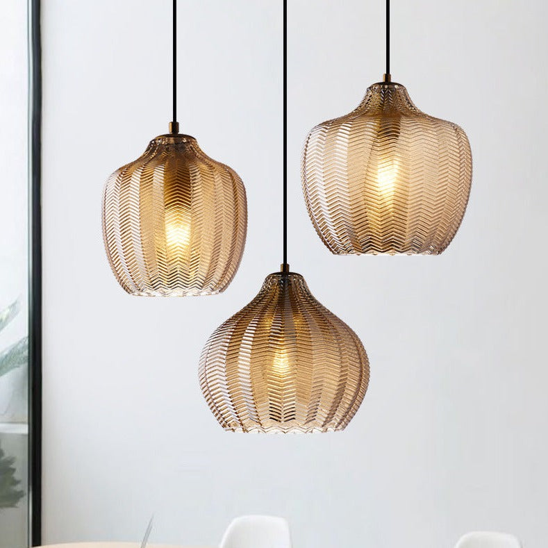 Textured Glass Pendant Lights