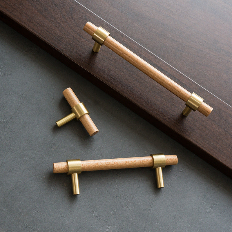 Manijas modernas de madera para gabinetes y cajones