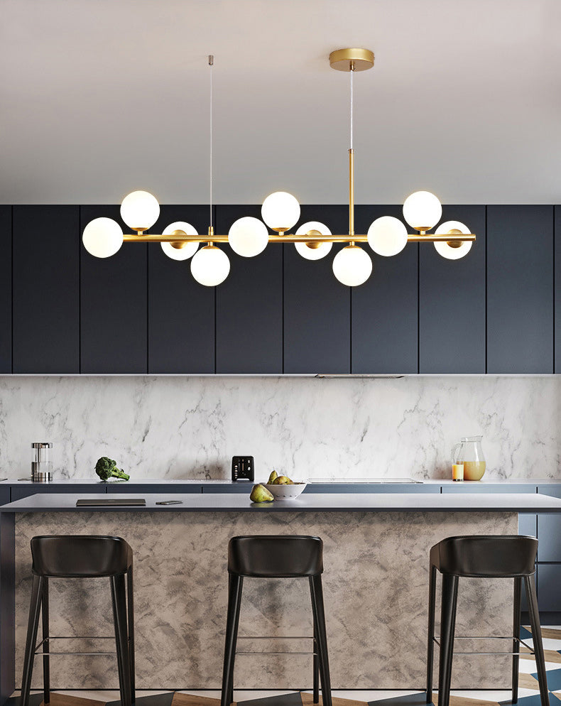 Frosted Glass Multi-Bulb Kitchen Chandelier