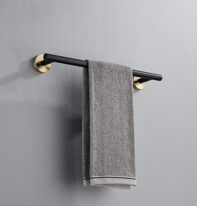 Towel Bar in Black and Gold