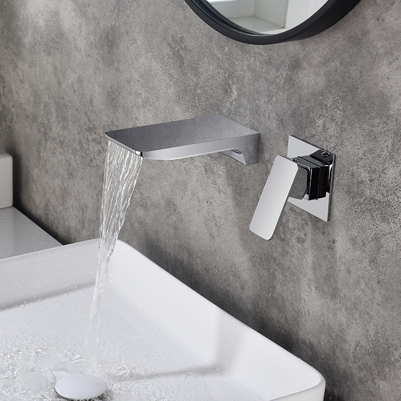 Chrome Modern Wall Mounted Faucet