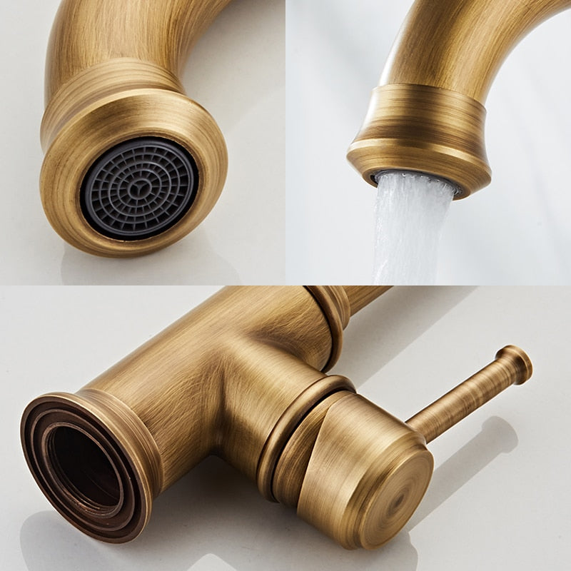 Grifo de cocina de bronce retro