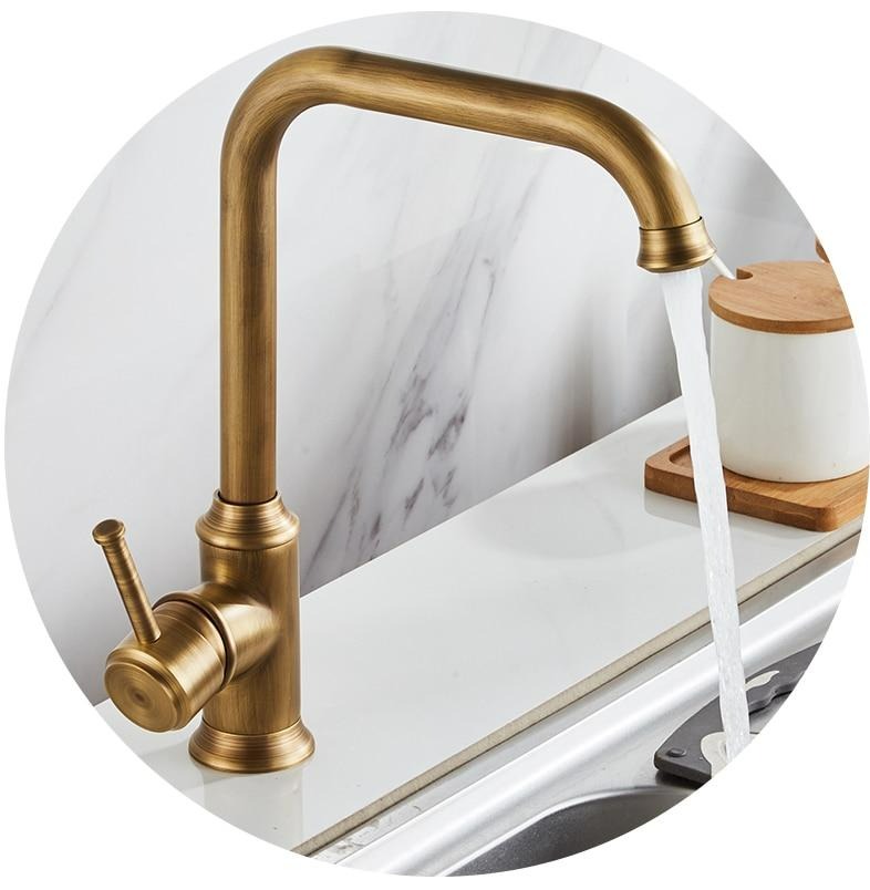 Grifo de cocina de bronce retro