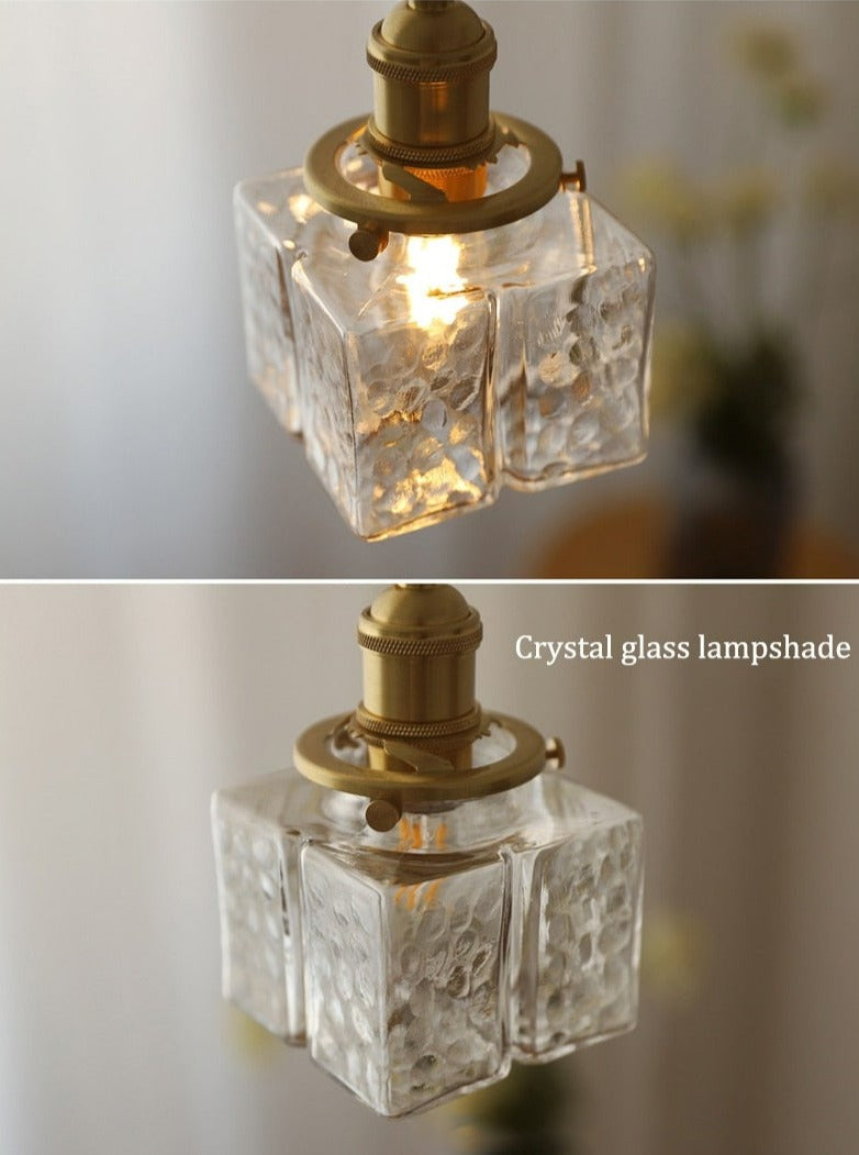 Cube Glass Retro Pendant Light