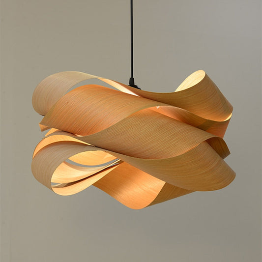 Modern Shaved Wood Pendant Lights