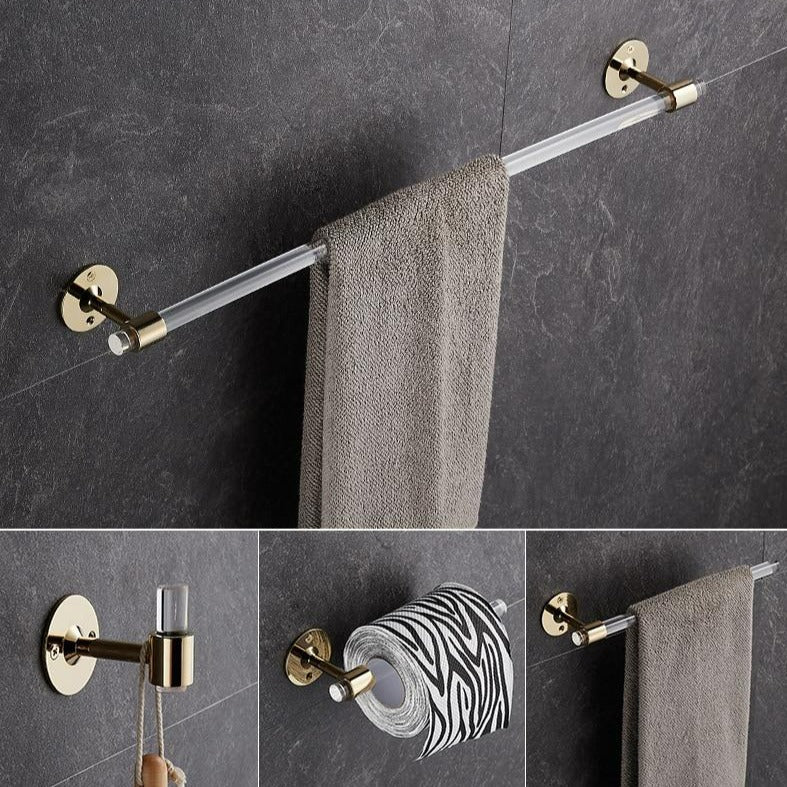 Juego de herrajes para baño modernos y transparentes