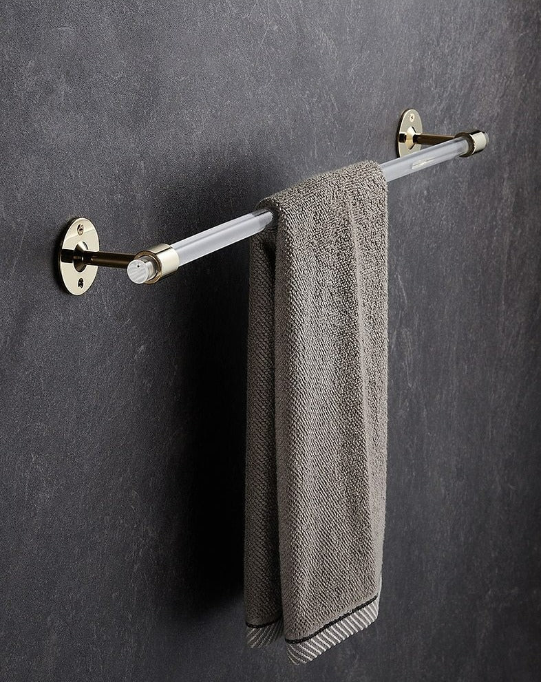 Juego de herrajes para baño modernos y transparentes