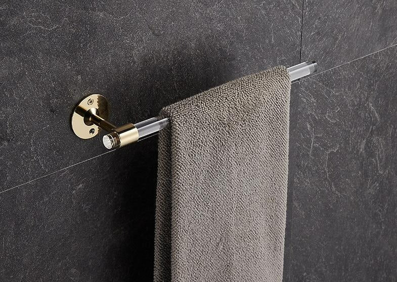 Juego de herrajes para baño modernos y transparentes