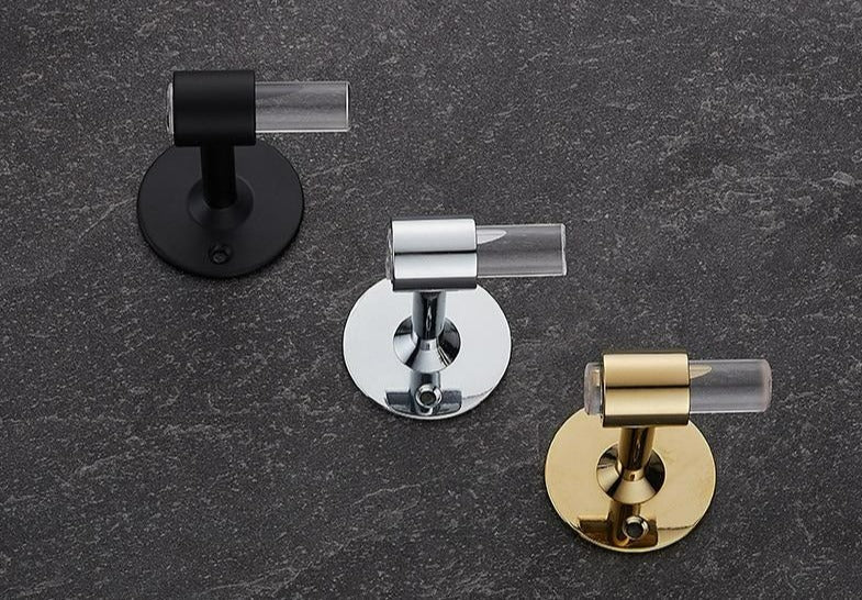Juego de herrajes para baño modernos y transparentes