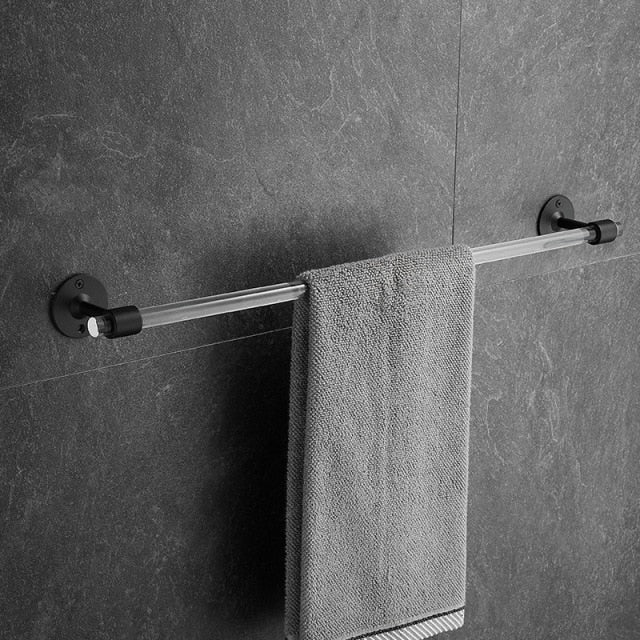 Juego de herrajes para baño modernos y transparentes