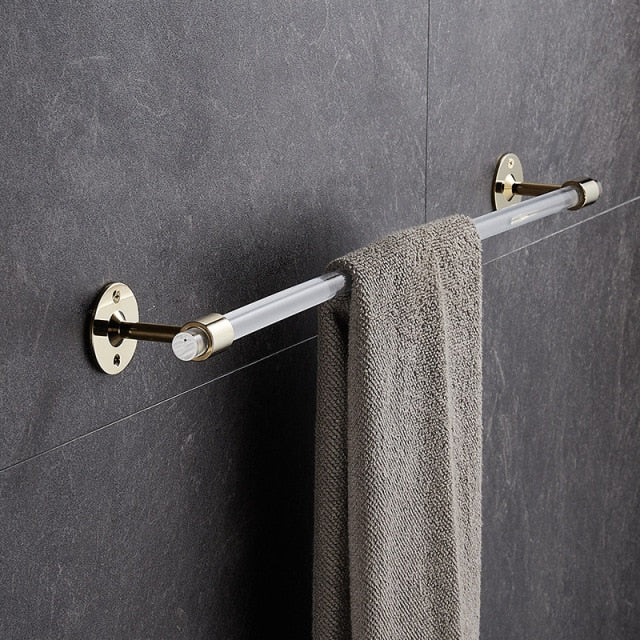 Juego de herrajes para baño modernos y transparentes