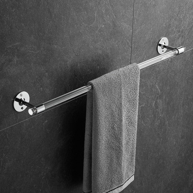Juego de herrajes para baño modernos y transparentes