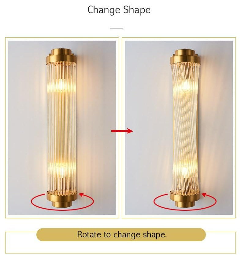 Aplique de pared con columna de vidrio moderno