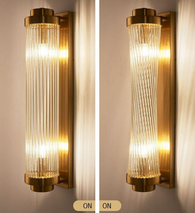 Aplique de pared con columna de vidrio moderno