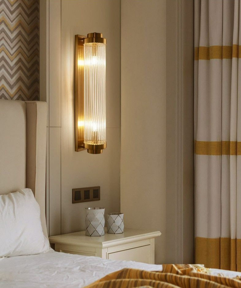 Aplique de pared con columna de vidrio moderno