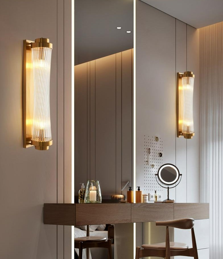Aplique de pared con columna de vidrio moderno