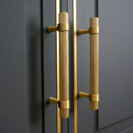 Modern Textured Brass Cabinet and Drawer Handles